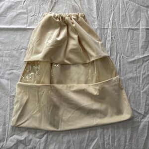 Hair Dryer Fabric Bag Holder 16x16 New Drawstring Clear Panel